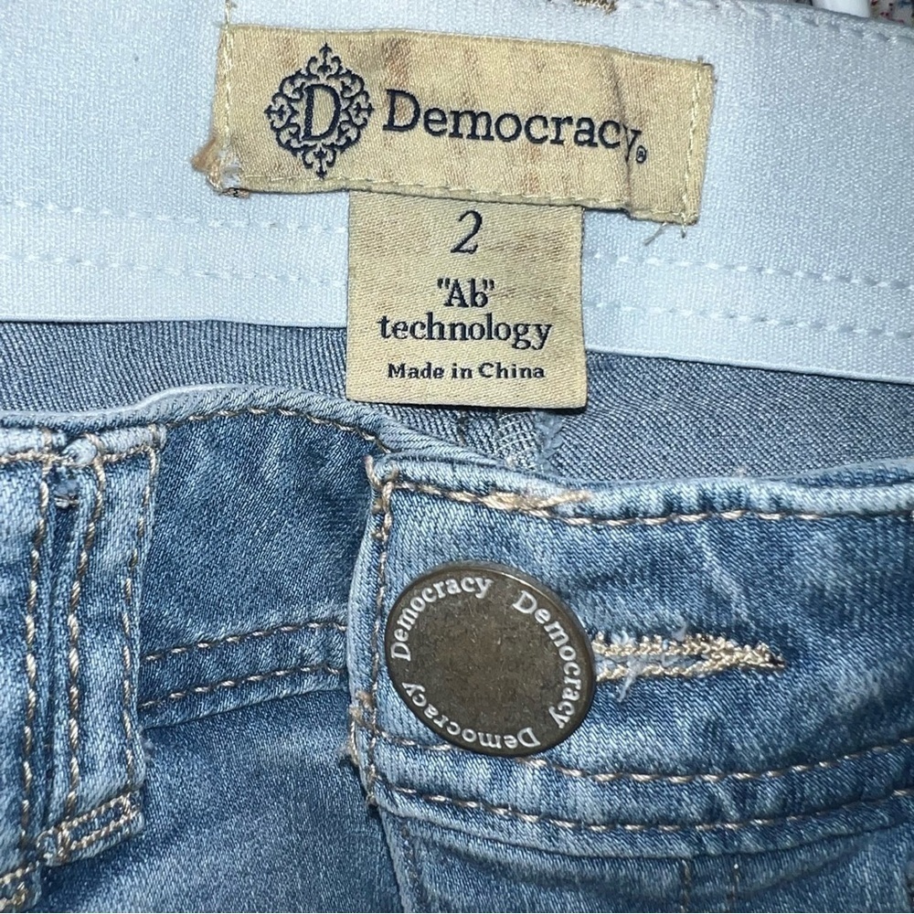 Democracy Ab techno light wash Blue denim Skinny Jeans sz 2 - Picture 3 of 3